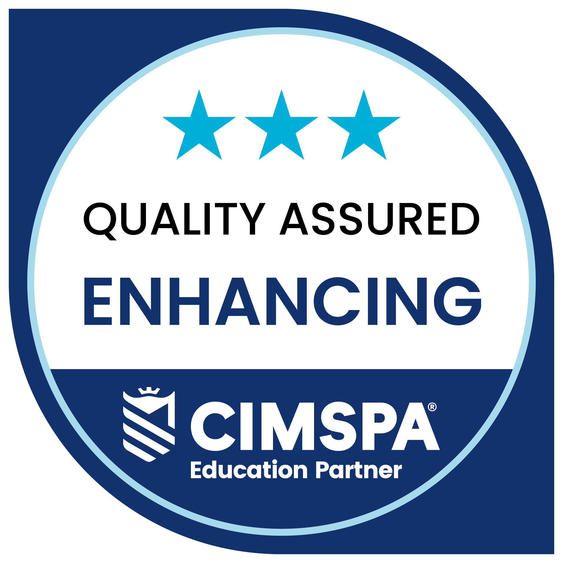 CIMSPA Registered   Education Partner   White